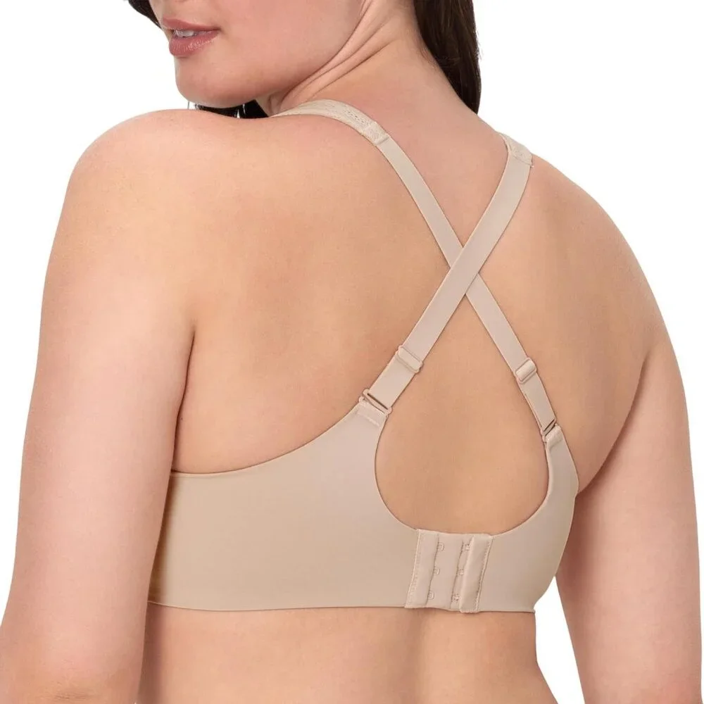 Bali Womens Underwire Coolest Smoothing Moisture-Wicking Bra Almond Brown 42DD
